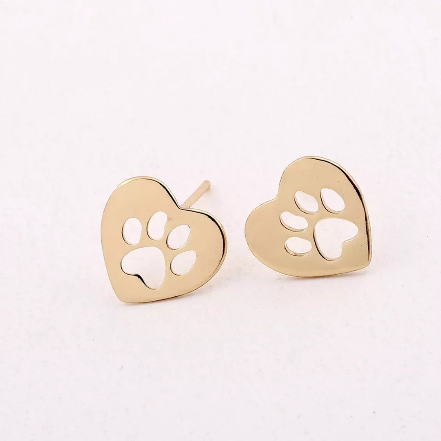 Gold Paw Stud Earrings