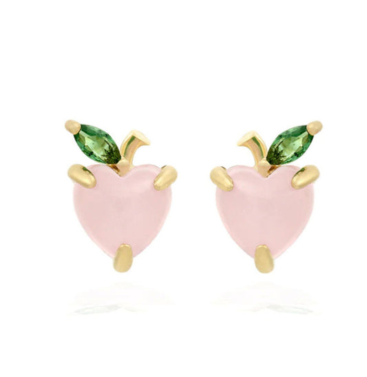 Peach Crystal Stud Earrings