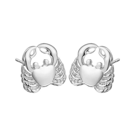 Cute Crab Earrings In Silver
