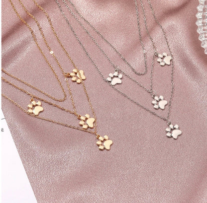 Multilayered Paw Print Necklace
