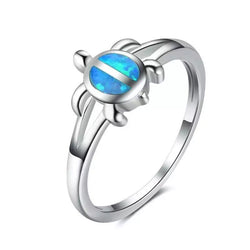 Opal Turtle Blue Ring