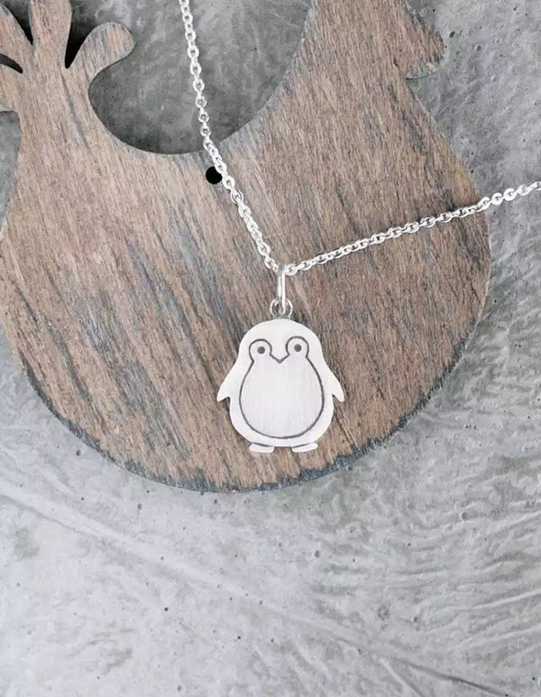 Dainty Silver Penguin Necklace