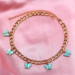 Baby Blue Butterfly Choker Necklace