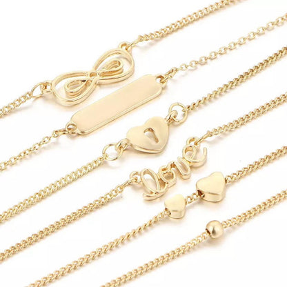 Heart Anklet Stack