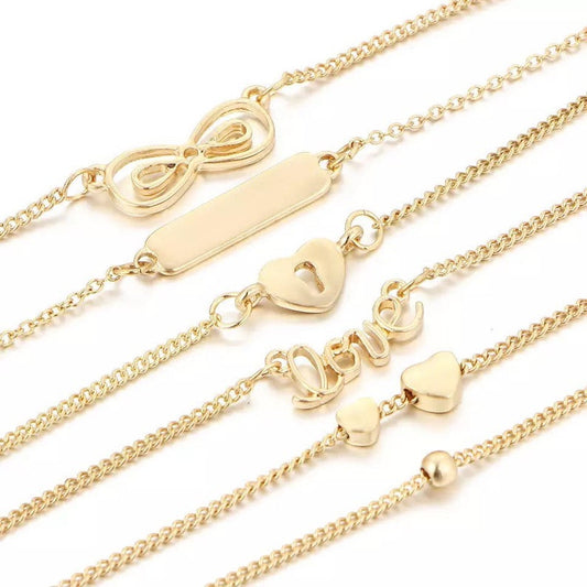 Heart Anklet Stack