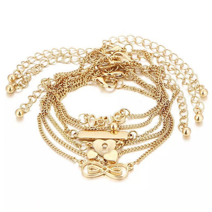 Heart Anklet Stack
