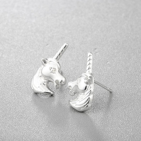 Silver Unicorn Earrings