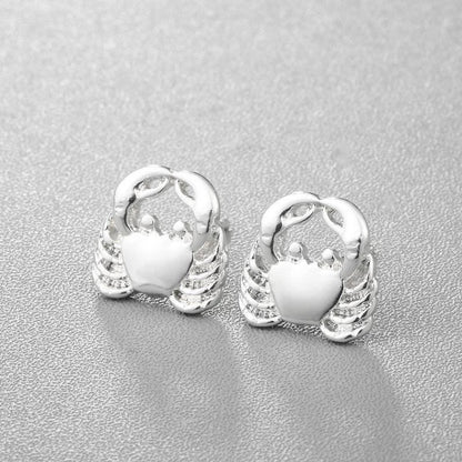 Cute Crab Earrings In Silver