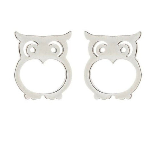 Silver Owl Earrings