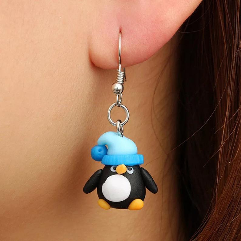 Dangle Penguin Earrings