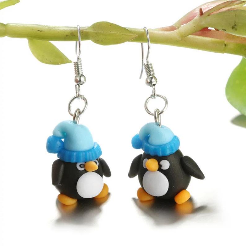 Dangle Penguin Earrings