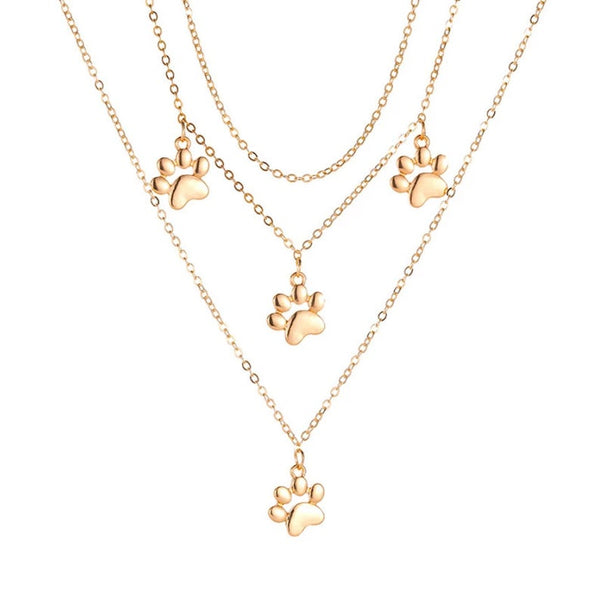 Multilayered Paw Print Necklace