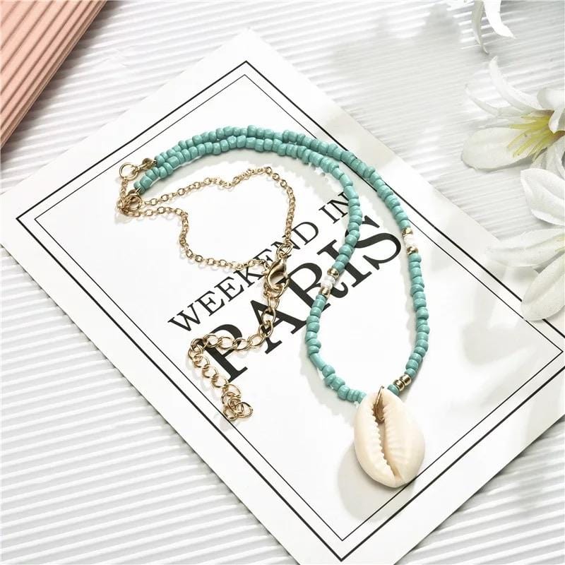 Aqua Shell Necklace