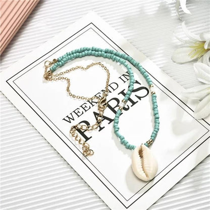 Aqua Shell Necklace