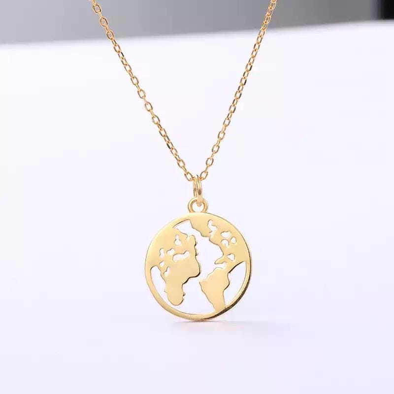 Amazon.com: 10k 14k 18k Solid Gold World Map Necklace, Earth Necklace, Globe  Necklace, World Map Necklace,Earth Charm,World Map Pendant,Christmas Gift  (55, 18k Rose Gold) : Handmade Products