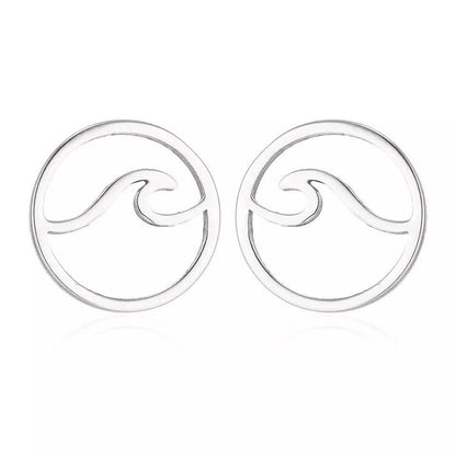 Tranquillity Wave Earrings - Silver