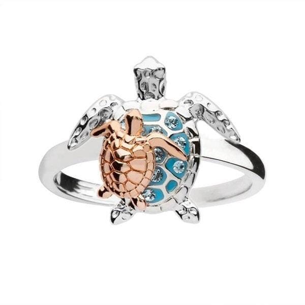 Turtle Love Ring - Rose Gold