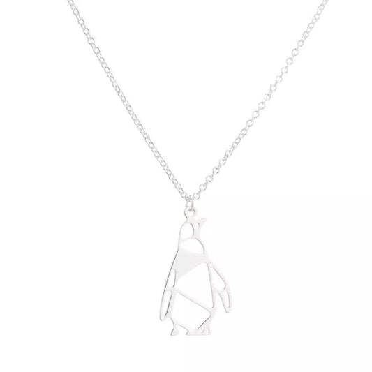 Origami Penguin Necklace - Silver