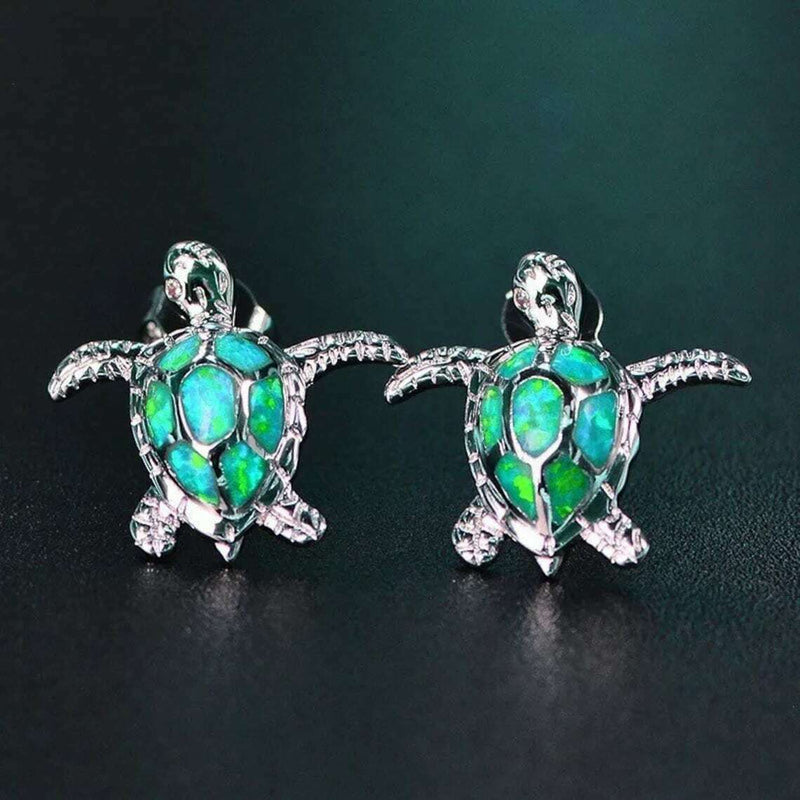 Opal Turtle Green Earrings Jewellery
