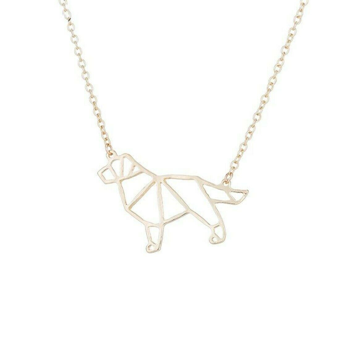 Dog Necklace Gold Origami Necklace