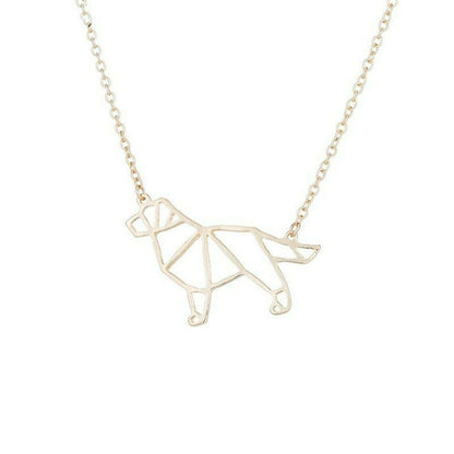 Dog Necklace Gold Origami Necklace