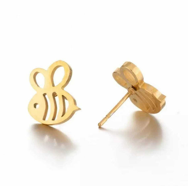 Bumble Bee Earrings in Gold