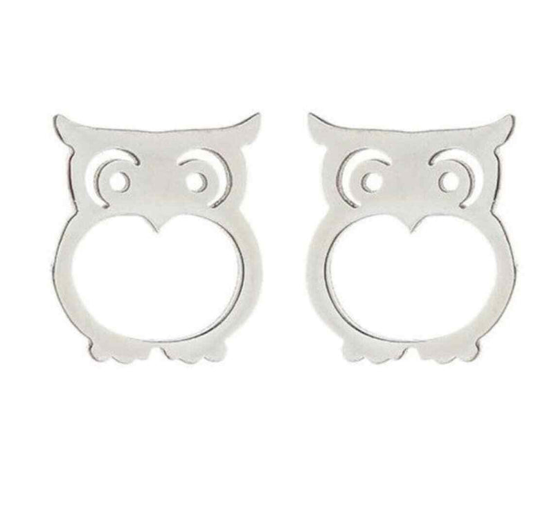 Petite Silver Owl Earrings