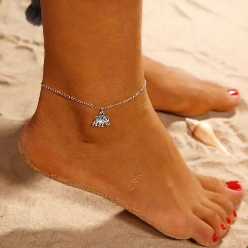 Silver Elephant Charm Anklet
