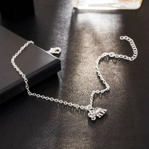 Silver Elephant Charm Anklet